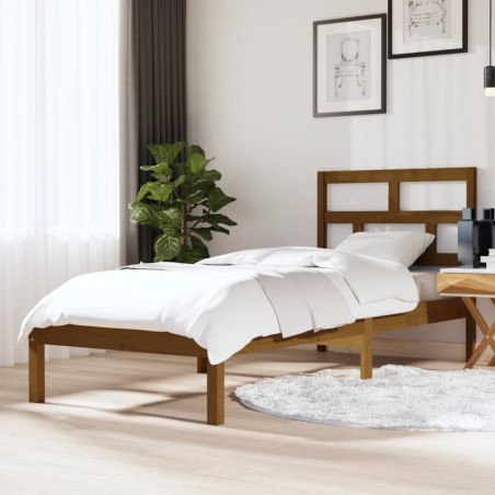 vidaXL Massivholzbett Honigbraun 75x190 cm