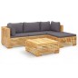 vidaXL 5-tlg. Garten-Lounge-Set mit Kissen Massivholz Teak vidaXL 5-tlg. Garten-Lounge-Set mit Kissen Massivholz Teak