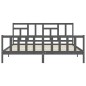 vidaXL Massivholzbett mit Kopfteil Grau 200x200 cm vidaXL Massivholzbett mit Kopfteil Grau 200x200 cm