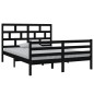 vidaXL Massivholzbett Schwarz 150x200 cm vidaXL Massivholzbett Schwarz 150x200 cm