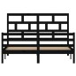 vidaXL Massivholzbett Schwarz 150x200 cm vidaXL Massivholzbett Schwarz 150x200 cm