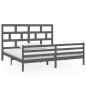 vidaXL Massivholzbett Grau Kiefer 200x200 cm vidaXL Massivholzbett Grau Kiefer 200x200 cm