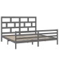 vidaXL Massivholzbett Grau Kiefer 200x200 cm vidaXL Massivholzbett Grau Kiefer 200x200 cm