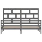 vidaXL Massivholzbett Grau Kiefer 200x200 cm vidaXL Massivholzbett Grau Kiefer 200x200 cm