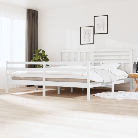 vidaXL Massivholzbett Weiß 200x200 cm