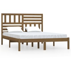 vidaXL Massivholzbett ohne Matratze Honigbraun 120x200 cm Kiefernholz
