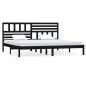 vidaXL Massivholzbett Schwarz Kiefer 200x200 cm vidaXL Massivholzbett Schwarz Kiefer 200x200 cm