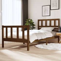 vidaXL Massivholzbett Honigbraun 100x200 cm