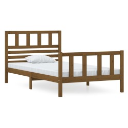vidaXL Massivholzbett Honigbraun 100x200 cm