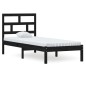 vidaXL Massivholzbett Schwarz 75x190 cm vidaXL Massivholzbett Schwarz 75x190 cm