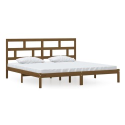 vidaXL Massivholzbett Honigbraun Kiefer 200x200 cm