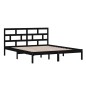 vidaXL Massivholzbett Schwarz Kiefer 160x200 cm vidaXL Massivholzbett Schwarz Kiefer 160x200 cm