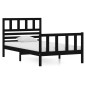 vidaXL Massivholzbett Schwarz 90x190 cm vidaXL Massivholzbett Schwarz 90x190 cm