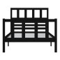 vidaXL Massivholzbett Schwarz 90x190 cm vidaXL Massivholzbett Schwarz 90x190 cm