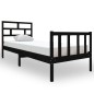 vidaXL Massivholzbett Schwarz Kiefer 75x190 cm vidaXL Massivholzbett Schwarz Kiefer 75x190 cm