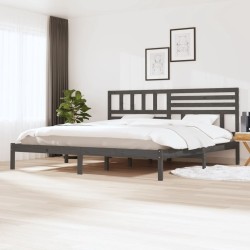 vidaXL Massivholzbett Grau Kiefer 200x200 cm
