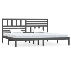 vidaXL Massivholzbett Grau Kiefer 200x200 cm