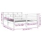 vidaXL Massivholzbett Grau 135x190 cm vidaXL Massivholzbett Grau 135x190 cm