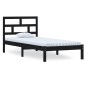 vidaXL Massivholzbett Schwarz Kiefer 100x200 cm vidaXL Massivholzbett Schwarz Kiefer 100x200 cm