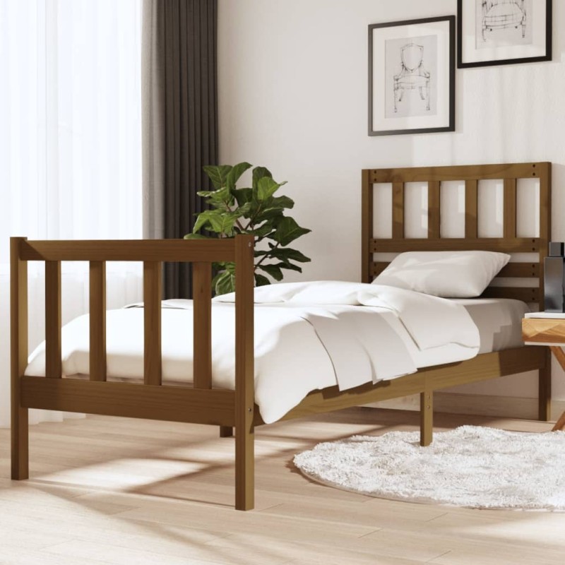 vidaXL Massivholzbett Honigbraun 75x190 cm vidaXL Massivholzbett Honigbraun 75x190 cm