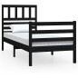vidaXL Massivholzbett Schwarz 100x200 cm vidaXL Massivholzbett Schwarz 100x200 cm