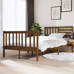vidaXL Massivholzbett Honigbraun 120x190 cm