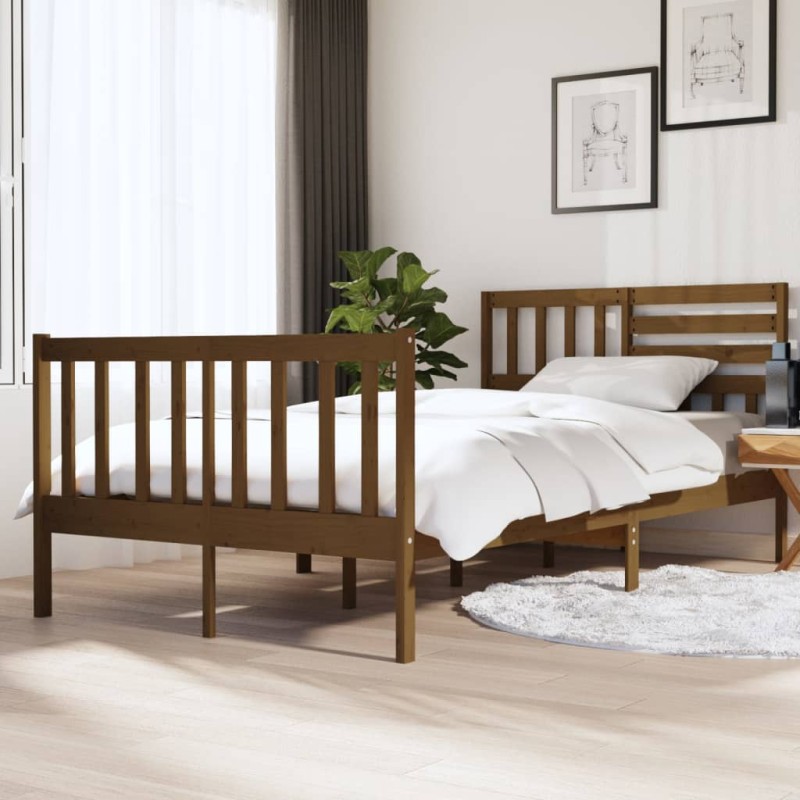 vidaXL Massivholzbett Honigbraun 120x190 cm vidaXL Massivholzbett Honigbraun 120x190 cm