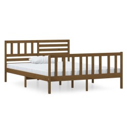 vidaXL Massivholzbett Honigbraun 120x190 cm