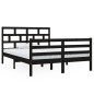 vidaXL Massivholzbett Schwarz 135x190 cm vidaXL Massivholzbett Schwarz 135x190 cm