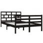 vidaXL Massivholzbett Schwarz 135x190 cm vidaXL Massivholzbett Schwarz 135x190 cm