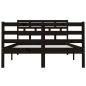 vidaXL Massivholzbett Schwarz 135x190 cm vidaXL Massivholzbett Schwarz 135x190 cm