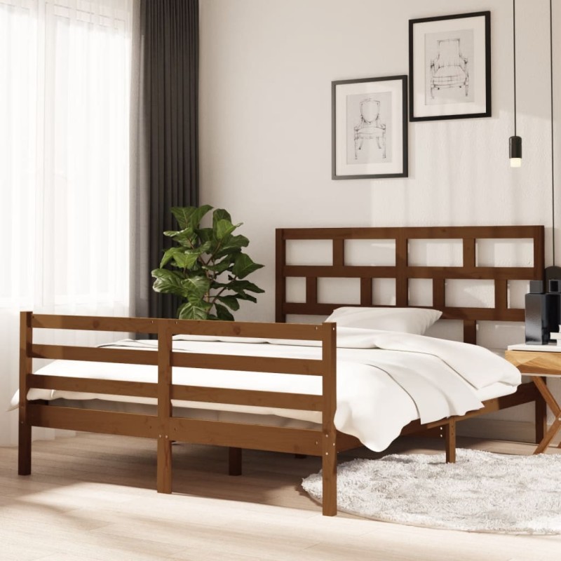 vidaXL Massivholzbett Honigbraun 150x200 cm vidaXL Massivholzbett Honigbraun 150x200 cm