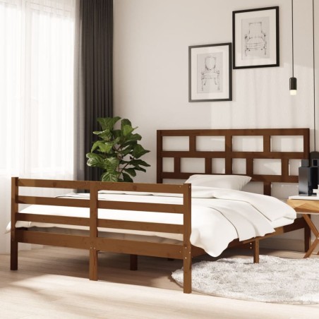 vidaXL Massivholzbett Honigbraun 150x200 cm