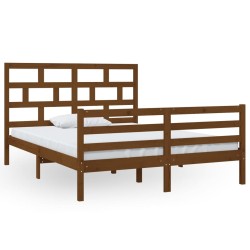 vidaXL Massivholzbett Honigbraun 150x200 cm