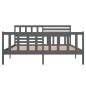 vidaXL Massivholzbett Grau 140x190 cm