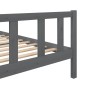 vidaXL Massivholzbett Grau 140x190 cm