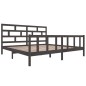vidaXL Massivholzbett Grau Kiefer 200x200 cm vidaXL Massivholzbett Grau Kiefer 200x200 cm