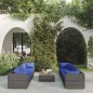 vidaXL 9-tlg. Garten-Lounge-Set mit Kissen Poly Rattan Grau vidaXL 9-tlg. Garten-Lounge-Set mit Kissen Poly Rattan Grau