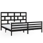 vidaXL Massivholzbett Schwarz Kiefer 200x200 cm vidaXL Massivholzbett Schwarz Kiefer 200x200 cm