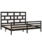 vidaXL Massivholzbett Schwarz Kiefer 200x200 cm vidaXL Massivholzbett Schwarz Kiefer 200x200 cm
