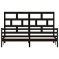 vidaXL Massivholzbett Schwarz Kiefer 200x200 cm vidaXL Massivholzbett Schwarz Kiefer 200x200 cm