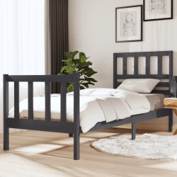 vidaXL Massivholzbett Grau 75x190 cm