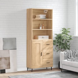 Highboard Sonoma-Eiche 69,5x34x180 cm Holzwerkstoff