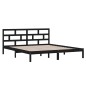 vidaXL Massivholzbett Schwarz 135x190 cm vidaXL Massivholzbett Schwarz 135x190 cm