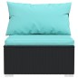vidaXL 4-tlg. Garten-Lounge-Set mit Auflagen Poly Rattan Schwarz vidaXL 4-tlg. Garten-Lounge-Set mit Auflagen Poly Rattan Schwarz