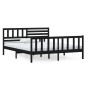 vidaXL Massivholzbett Schwarz 135x190 cm vidaXL Massivholzbett Schwarz 135x190 cm