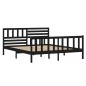 vidaXL Massivholzbett Schwarz 135x190 cm vidaXL Massivholzbett Schwarz 135x190 cm