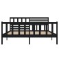 vidaXL Massivholzbett Schwarz 135x190 cm vidaXL Massivholzbett Schwarz 135x190 cm