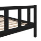 vidaXL Massivholzbett Schwarz 135x190 cm vidaXL Massivholzbett Schwarz 135x190 cm