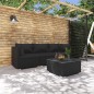 vidaXL 4-tlg. Garten-Lounge-Set mit Auflagen Poly Rattan Schwarz vidaXL 4-tlg. Garten-Lounge-Set mit Auflagen Poly Rattan Schwarz